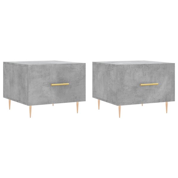 vidaXL Tables basses 2 Pièces gris béton 50x50x40 cm bois d'ingénierie