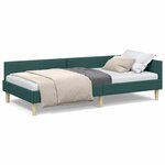 vidaXL Cadre de lit d'angle Autre Vert foncé 90 x 190 cm