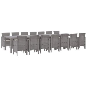 vidaXL Ensemble de salle à manger pour jardin 15 Pièces Gris clair