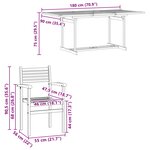 vidaXL Ensemble de salle à manger pour jardin 9 Pièces Marron