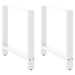 vidaXL Pieds de table à manger Blanc 2 pièces 80 x (72-73) cm Acier