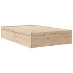 vidaXL Lit bibliothèque sans matelas 135x190 cm bois de pin massif