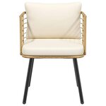 vidaXL Chaise de jardin avec coussins naturel résine tressée