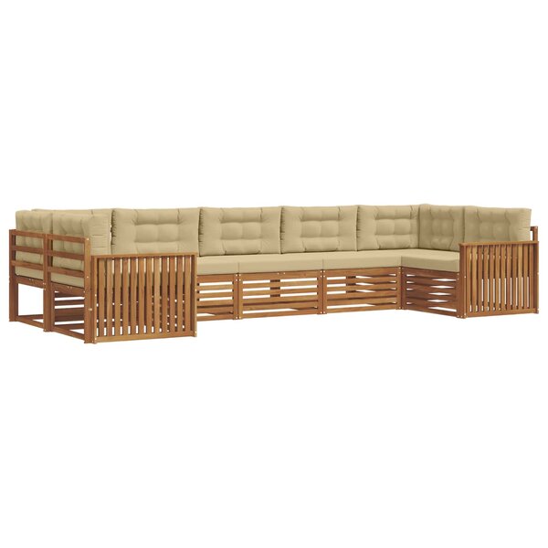 vidaXL Ensemble de canapés d'extérieur 7 Pièces Naturel et Beige