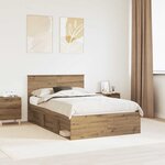vidaXL Cadre de lit Chêne artisan 120 x 200 cm Bois d'ingénierie