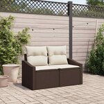 vidaXL Canapé de jardin avec coussin Marron 123 x 62 x 69 cm polyrotin