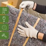 Pack and Move - Lot de 12 Paires de gants de travail déménagement - Coton et PVC antidérapant - Blanc et Noir