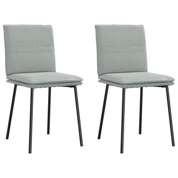 vidaXL Chaises à manger lot de 2 Gris clair Velours