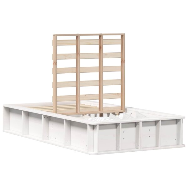 vidaXL Cadre de lit Blanc 90 x 190 cm Bois de pin massif