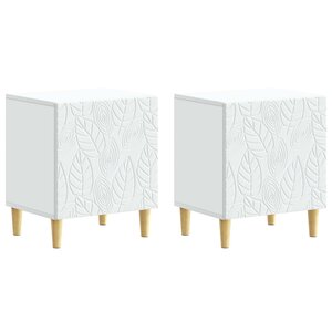 vidaXL Table de chevet 2 Pièces Blanc 43 x 34 5 x 50 cm Bois d'ingénierie