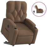 vidaXL Fauteuil inclinable électrique marron tissu
