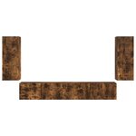 vidaXL Ensemble meuble TV 4 Pièces Chêne fumé Bois d'ingénierie