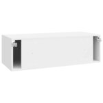 vidaXL Meuble TV mural Montage mural Blanc brillant 98 x 41 x 30 cm