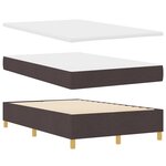 vidaXL Lit à ressorts avec matelas et banc brun foncé 120x200 cm en tissu