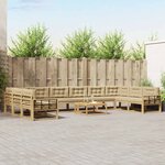 vidaXL Ensemble de canapés d'extérieur 11 Pièces Blanc et Beige