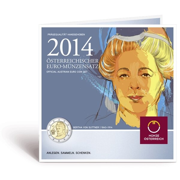 Coffret série euro BU Autriche 2014 (Bertha Von Suttner)