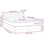 vidaXL Sommier à lattes de lit avec matelas noir 160x210 cm velours