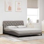 vidaXL Cadre de lit avec LED sans matelas taupe 160x200 cm tissu