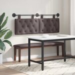 vidaXL Tête de lit suspendue Avec lumière LED Marron foncé Tissu