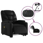 vidaXL Fauteuil inclinable de massage électrique noir similicuir