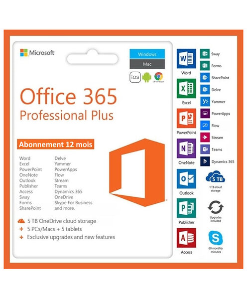 Microsoft Office 365 (PC  Mac  iOS  Android  Chromebook) - Validité 6 mois - Licence à télécharger