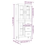 vidaXL Buffet haut Gris béton 69 5x34x180 cm Bois d'ingénierie