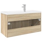 vidaXL Armoire lavabo de salle de bain et bassin intégré chêne sonoma