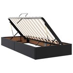 vidaXL Lit avec rangement et matelas avec matelas 2 Pièces Noir Cuir
