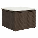 vidaXL Salon de jardin avec coussins 7 Pièces marron résine tressée