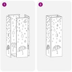 vidaXL Porte-parapluie Noir 15 5 x 15 5 x 49 cm Acier