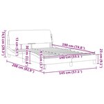 vidaXL Cadre de lit Dover noir 140x190 cm tissu
