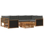 vidaXL Ensemble de canapés d'extérieur 7 pc Naturel et Anthracite