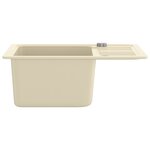 vidaXL Évier de cuisine Granit Seul lavabo Beige