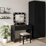 vidaXL Table de Toilette Noir 83 x 40 x 70 cm Bois d'ingénierie