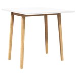 vidaXL Table à manger naturel bois massif et caoutchouc