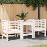 vidaXL Chaises de jardin lot de 2 blanc 61 5x53x71 cm bois pin massif