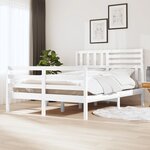 vidaXL Cadre de lit Blanc Bois massif 160x200 cm