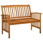 vidaXL Banc de jardin avec coussins 119 cm Bois solide d'acacia