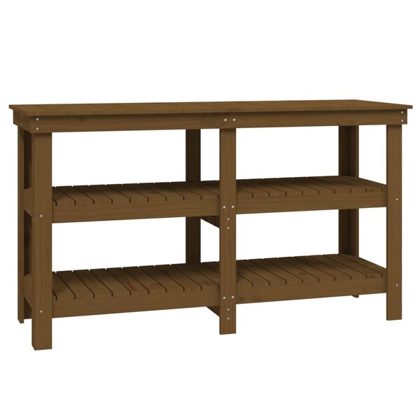 vidaXL Banc de travail Marron miel 142 5x50x80 cm Bois de pin massif