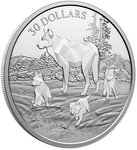 Pièce de monnaie en Argent 30 Dollars g 62.69 Millésime 2024 Multifaceted Animal Family TIMBER WOLVES