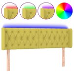 vidaXL Tête de lit à LED Vert 147x16x78/88 cm Tissu