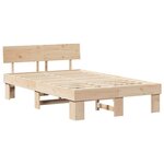 vidaXL Cadre de lit avec tête de lit Naturel 135 x 190 cm Pin massif