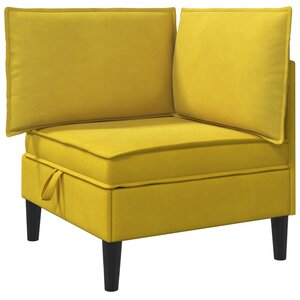 vidaXL Sofa avec rangement Jaune Velours