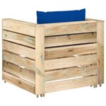 vidaXL Salon de jardin 2 Pièces avec coussins Bois imprégné de vert