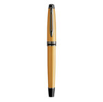 Waterman expert stylo plume  or métallisé  plume moyenne  encre bleue  coffret cadeau
