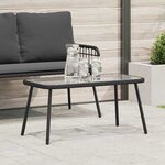 vidaXL Table basse Noir 90 x 45 x 43 cm Rattan en Poly  verre