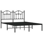 vidaXL Cadre de lit métal sans matelas avec tête de lit noir 140x190cm