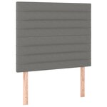 vidaXL Sommier à lattes de lit avec matelas Gris foncé 90x200 cm Tissu