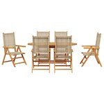 Ensemble de jardin 7 pièces vidaXL en bois d’acacia massif et poly rotin beige