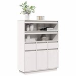 vidaXL Buffet haut blanc 89x34x116 5 cm bois massif de pin